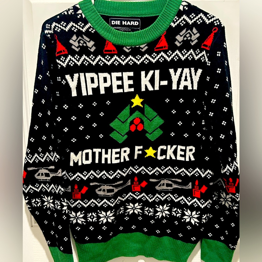 Die hard Christmas sweater (ugly sweater style)